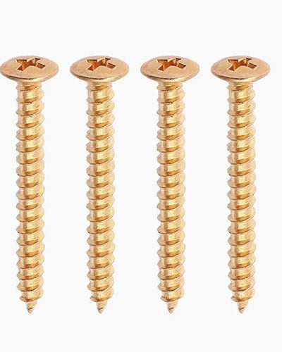 AllParts Pack of 4 Gold Neckplate Screws