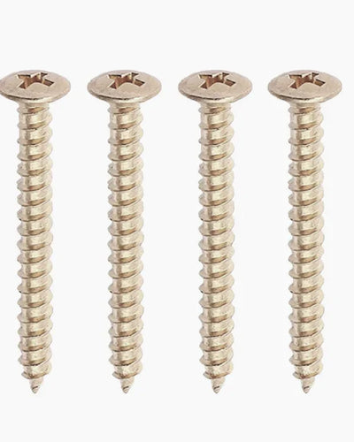 AllParts Pack of 4 nickel neckplate screws