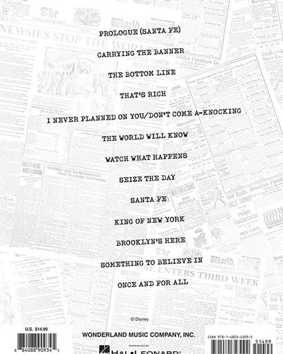 Newsies The Broadway Musical Easy Piano