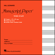 Wide Staff Manuscript Paper (Red Cover)