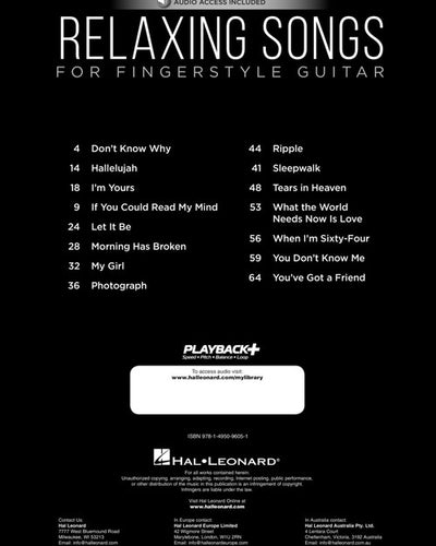 Relaxing Songs for Fingerstyle Guitar