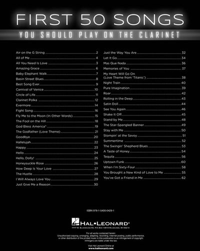 First 50 Songs You Should Play on the Clarinet