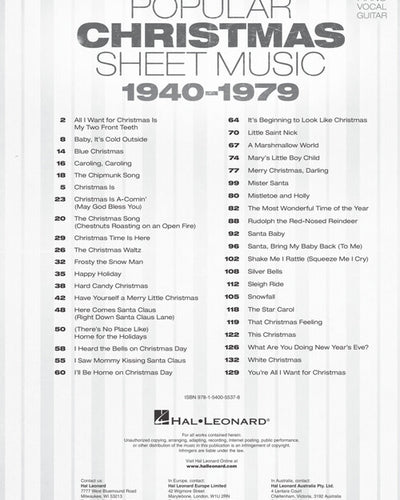 Popular Christmas Sheet Music: 1940-1979