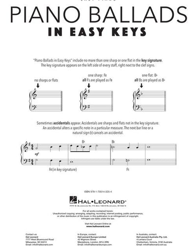 Piano Ballads - In Easy Keys