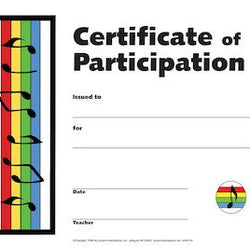 Music Participation Certificate
