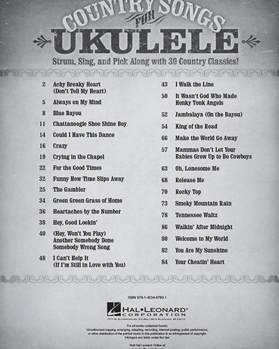 Country Songs for Ukulele