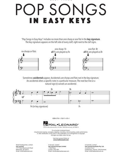 Pop Songs In Easy Keys