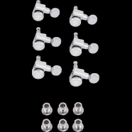 Fender Locking Strat/Tele Tuning Machines Vintage Buttons Polished Chrome (6)