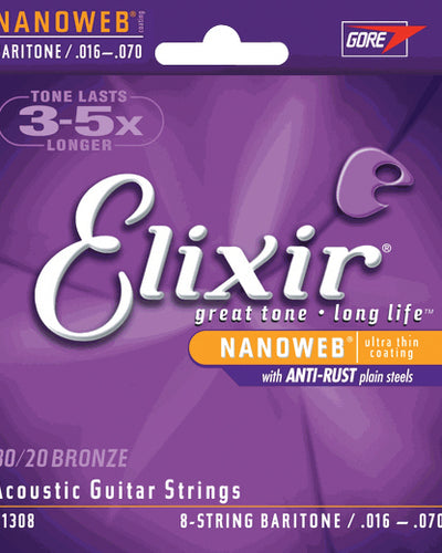 Elixir Baritone-8 String Acoustic Strings