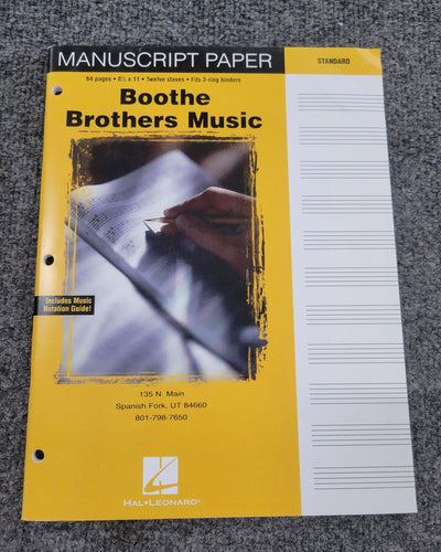 Boothe Bros Manuscript Paper