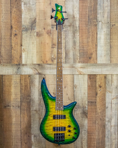 Jackson X Series Spectra Bass SBXQ IV Amber Blue Burst