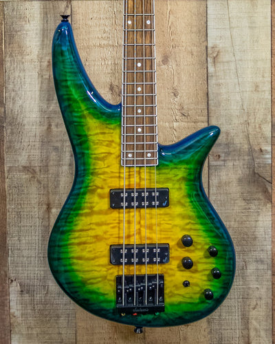 Jackson X Series Spectra Bass SBXQ IV Amber Blue Burst