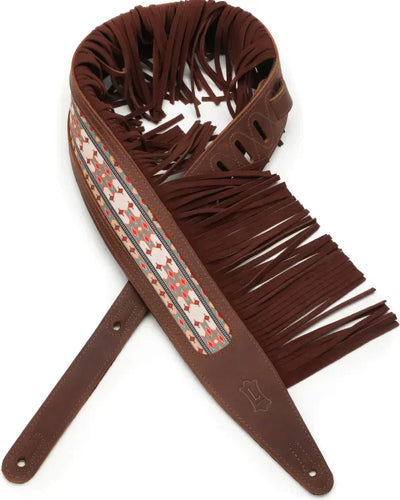 Levy's Crazy Horse Leather Strap with Fringe, Brown
