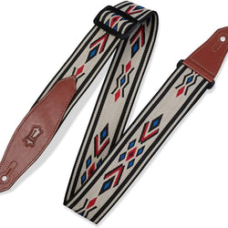 Levy's Tan 2" Poly Jacquard Weave w/ Leather Ends Strap