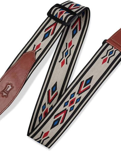 Levy's Tan 2" Poly Jacquard Weave w/ Leather Ends Strap