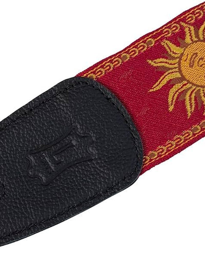 Levy's 2" Sun Design with Red Background Guitar Strap