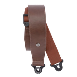 D'addario Locking Comfort Leather Guitar Strap 2.5" Brown