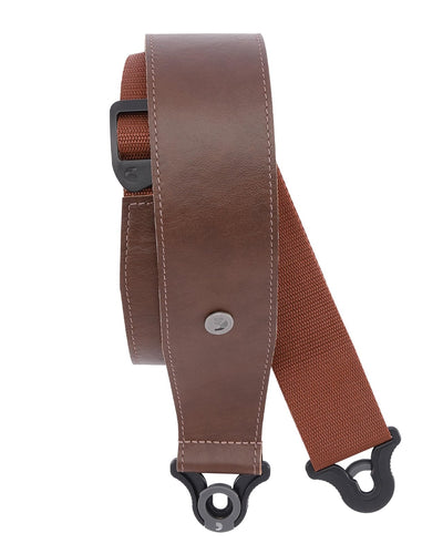 D'addario Locking Comfort Leather Guitar Strap 2.5" Brown
