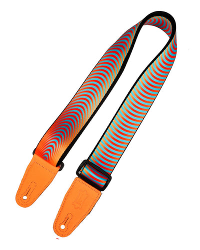 Levy's Orange Optical Illusion Print Guitar Strap
