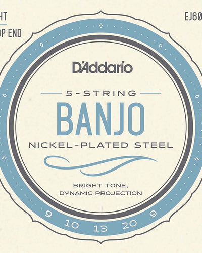 D'Addario 5 String Banjo Strings 9-20 Light Phosphor Bronze