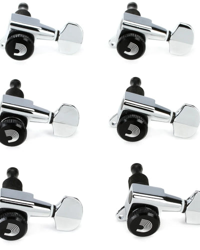 D'addario 6 In-Line Chrome Auto-Trim Tuning Machines