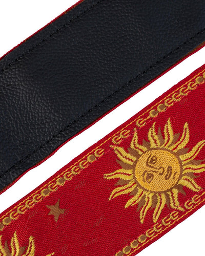 Levy's 2" Sun Design with Red Background Guitar Strap