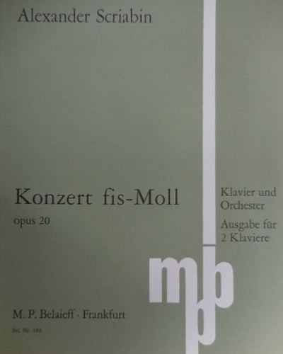 Scriabin Concerto in F-Sharp Minor Op.20 2P4H 2028 SC