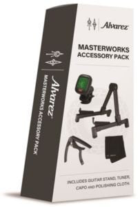 Alvarez Masterworks Accessory Pack with Stand Tuner Capo Polishing Cloth