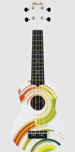 Amahi Soprano Uke with Swirl Design w/ Vinyl Gig Bag