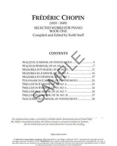 Chopin Selected Works Bk.1