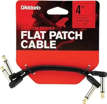 D'Addario Flat Patch Cable 4in Offset Right Angle Twin PK