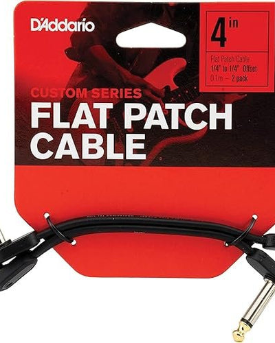 D'Addario Flat Patch Cable 4in Right Angle Twin PK