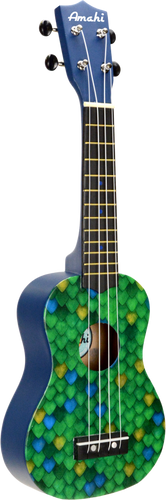 Amahi Dragon Scale Soprano Uke with Vinyl Bag