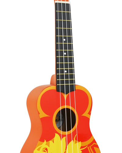 Amahi Soprano Orange Flower Uke w/ Vinyl Gig Bag