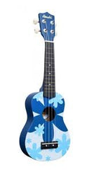Amahi Soprano Uke with Blue Flower Design w/ Vinyl Gig Bag
