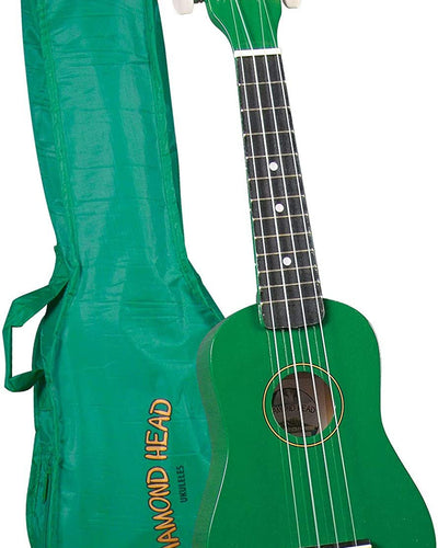Diamond Head Green Ukulele w/ Gig Bag