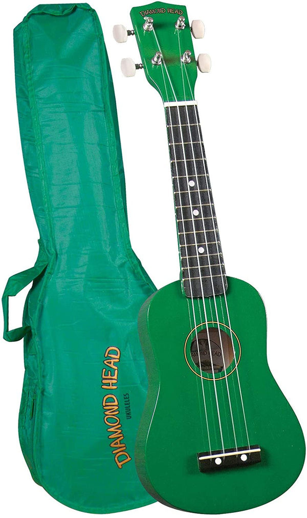 Diamond Head Green Ukulele w Gig Bag Boothe Music