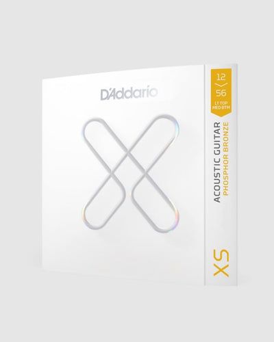 D'Addario 12-56 Light Top/Medium Bottom XS Phosphor Bronze Coated Acoustic Guitar Strings