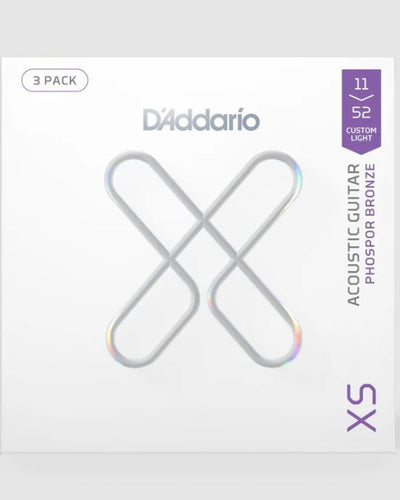 D'Addario 3 Pack XS Acoustic String Set Light 11-52