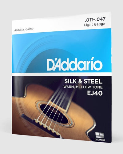 D'Addario EJ40 Silk And Steel Folk Guitar Strings 11-47