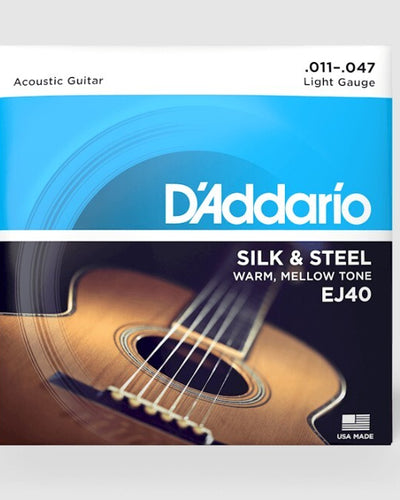 D'Addario EJ40 Silk And Steel Folk Guitar Strings 11-47