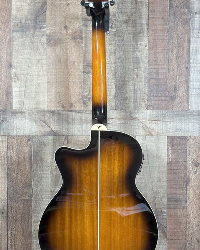 Washburn EA15 Festival Series Mini Jumbo Cutaway Acoustic Electric Guitar. Tobacco Burst