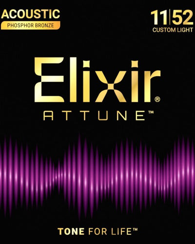 Elixir Attune Phosphor Bronze Acoustic Guitar Strings 11-52
