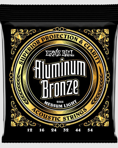 Ernie Ball 2566 Medium Light Aluminum Bronze Acoustic Strings - .012-.054