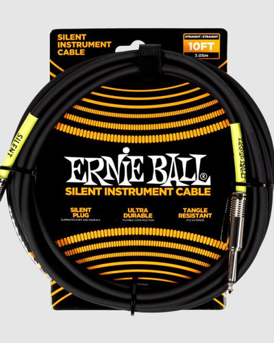 Ernie Ball Classic Silent Instrument Cable Straight 10ft Black