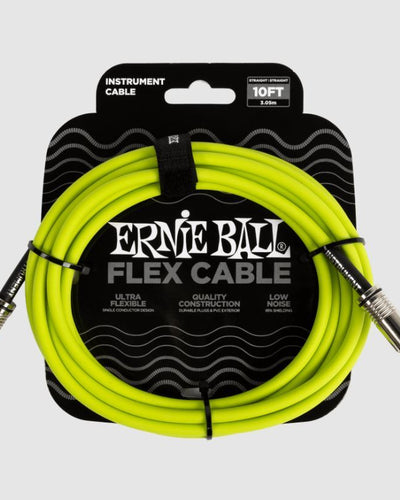 Ernie Ball Flex 10' Instrument Cable Green