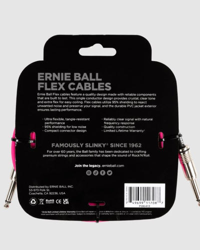 Ernie Ball Flex 10' Instrument Cable Pink