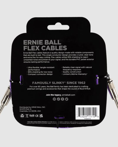 Ernie Ball Flex 10' Instrument Cable Purple