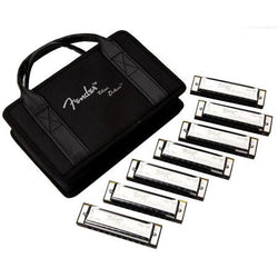 Fender Blues Deluxe Harmonica Pack of 7 with Case