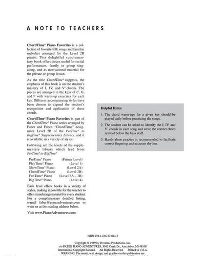 Faber ChordTime Piano Favorites L2B